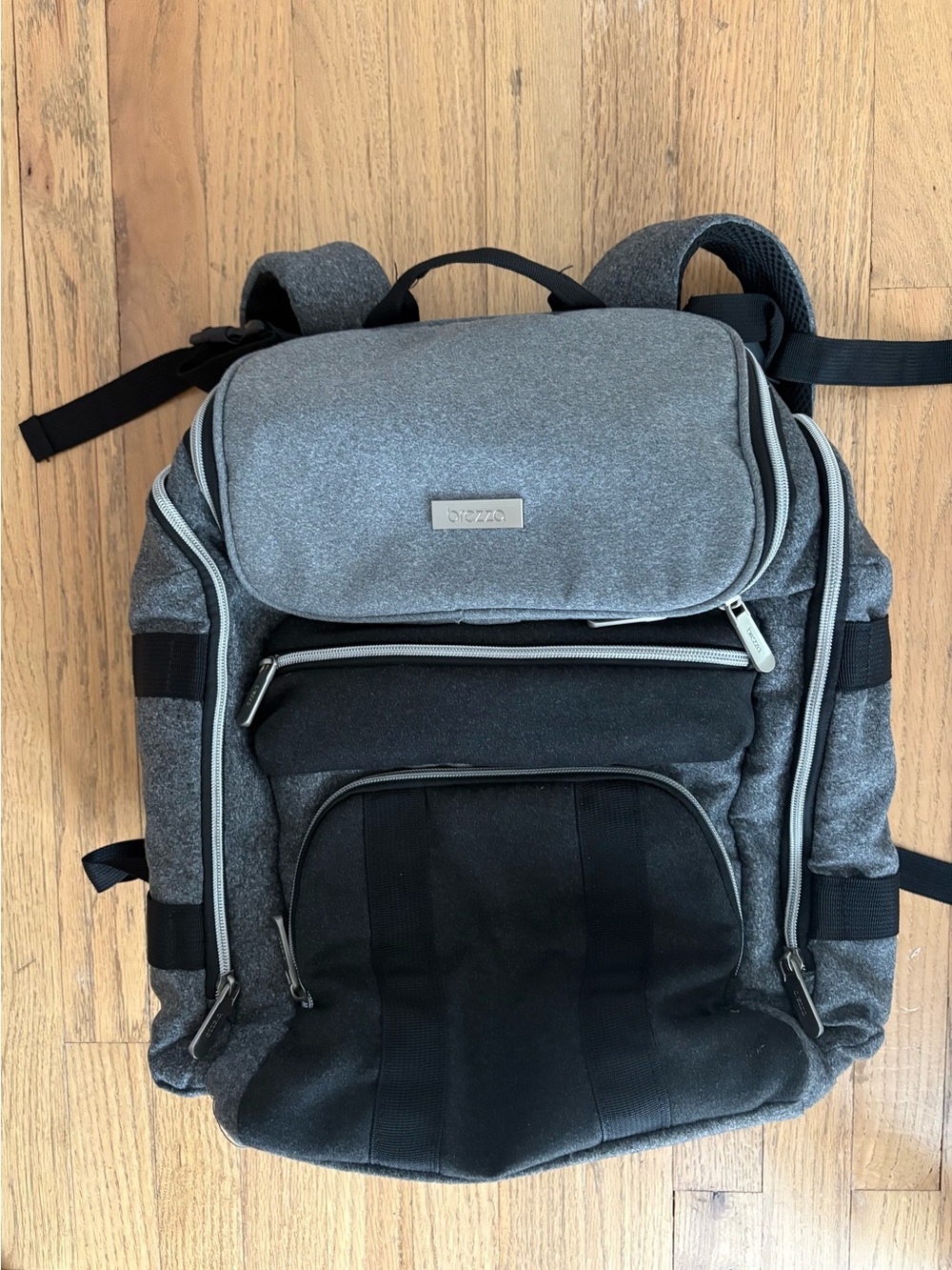 Gray & Black Baby Bag Backpack - Versatile Diaper Bag